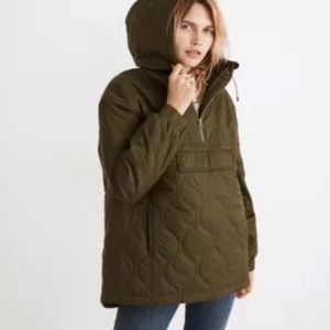 Madewell Packable Popover Puffer - Olive